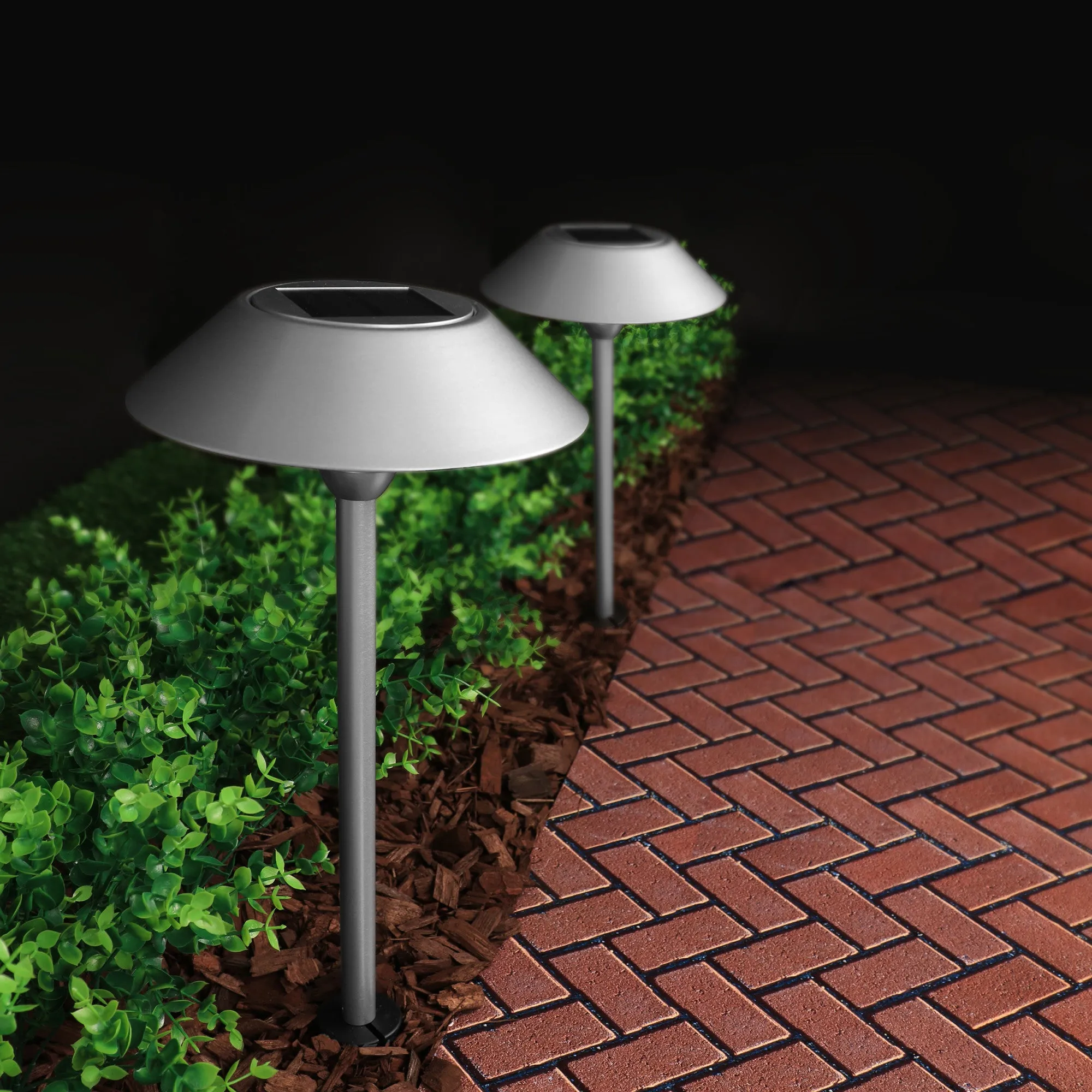 12 in. OneSync Landscape Nickel Solar Pathway Light