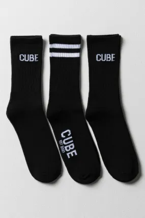 3 Pack Anklet Socks Black