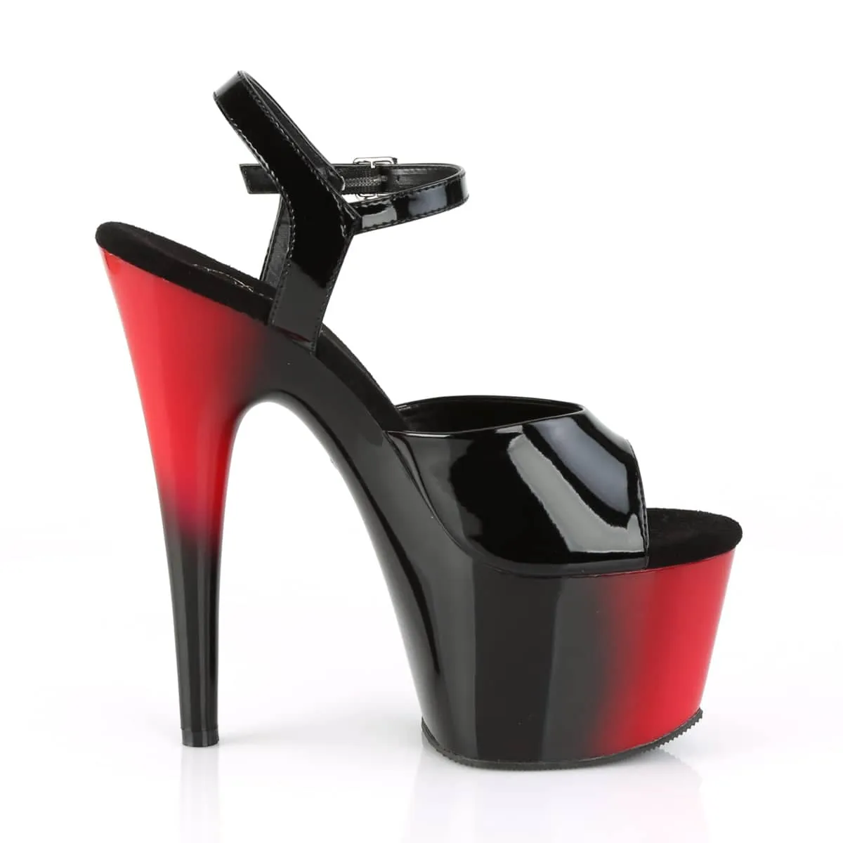 ADORE-709BR Black & Red Ankle Peep Toe High Heel