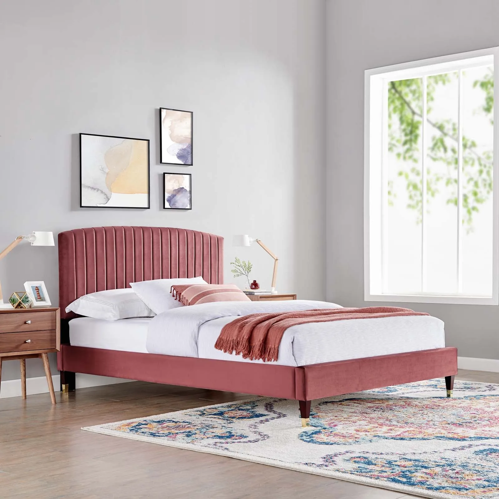 Alessi Performance Velvet Platform Bed by Modway