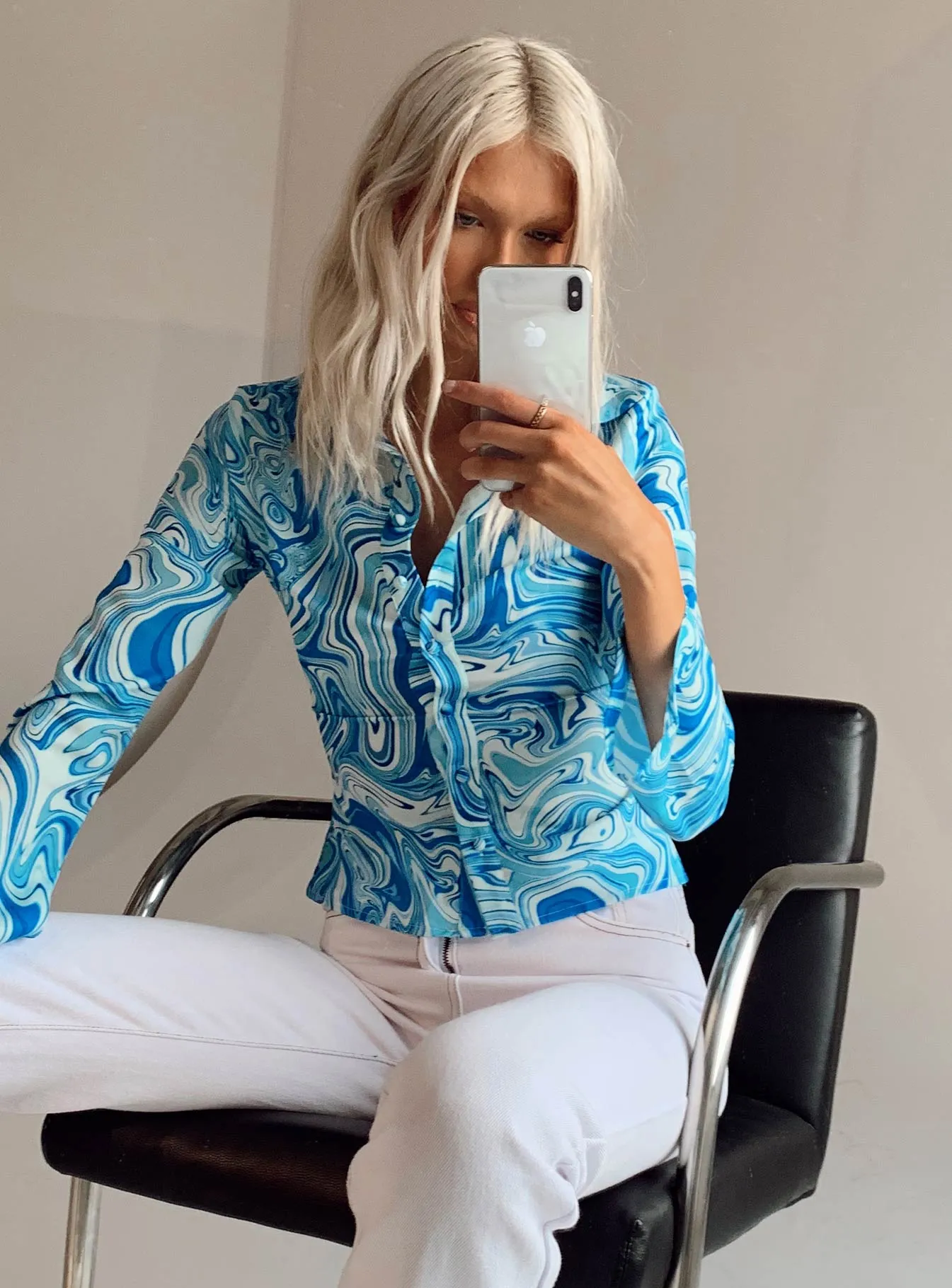 Anni Shirt Blue Swirl