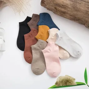 Bamboo Fiber Thin Casual Socks for Women - Pack of 10 Pairs