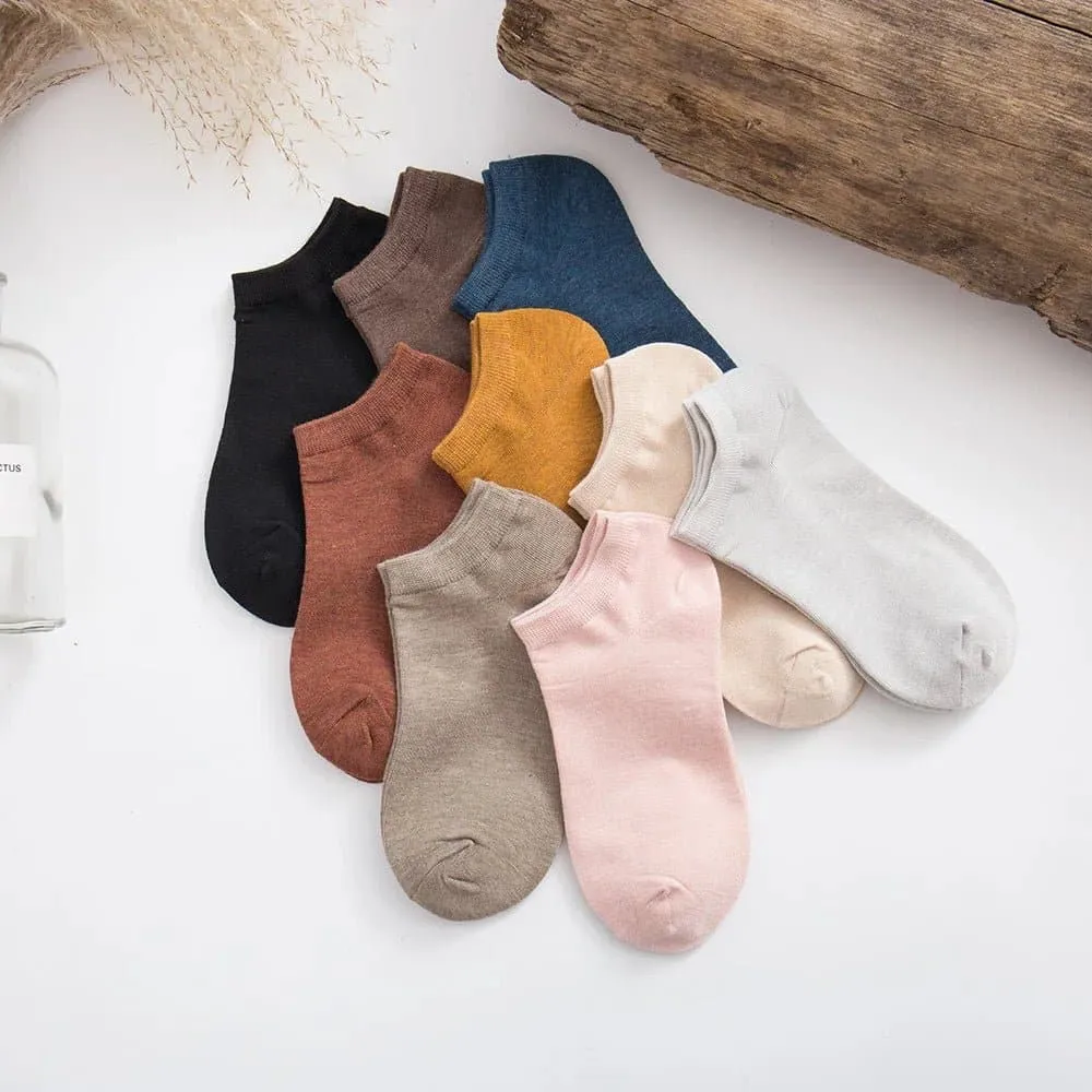 Bamboo Fiber Thin Casual Socks for Women - Pack of 10 Pairs