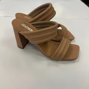 Beige Shoes Heels Block Soda, Size 8