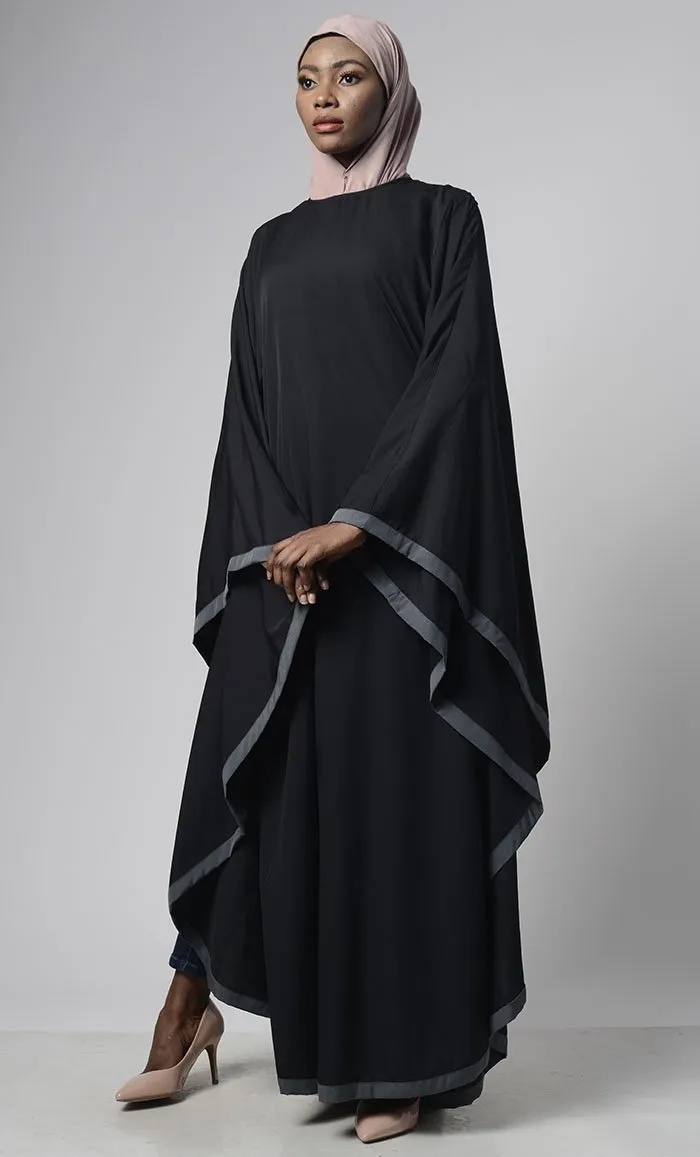 Black Grey Bordered Kaftan - Final Sale