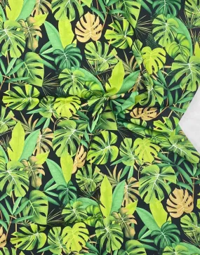 Bold Palm Leaves, Printed Cotton Poplin Fabric