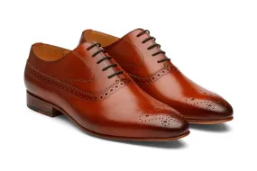 Brogue Oxford With Gimping And Medallion- Lab Tan