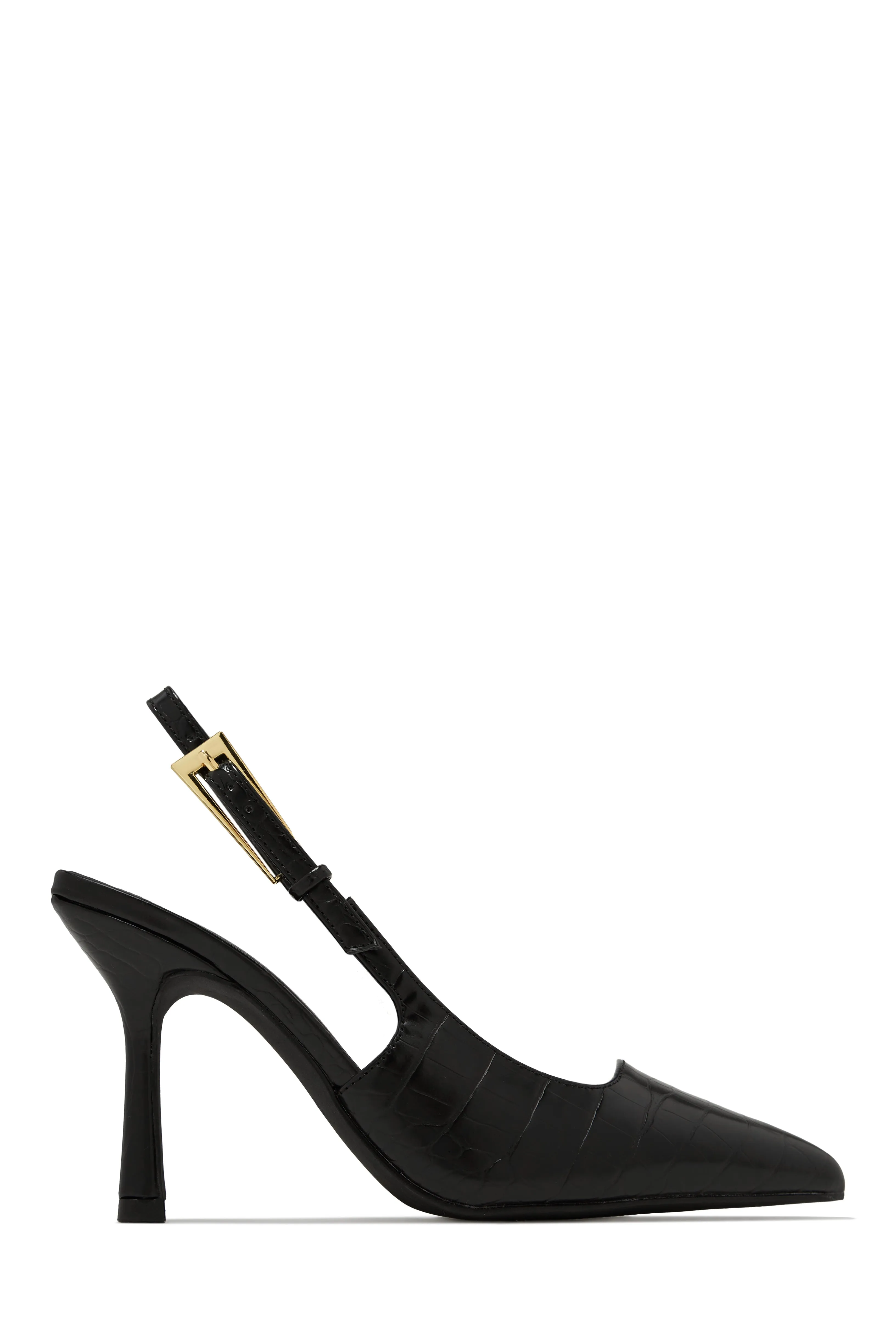 Caroline Slingback Pumps - Black Croc