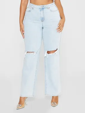 Chloe High Rise Destructed Relaxed Fit Jeans - Gabi Fresh x FTF