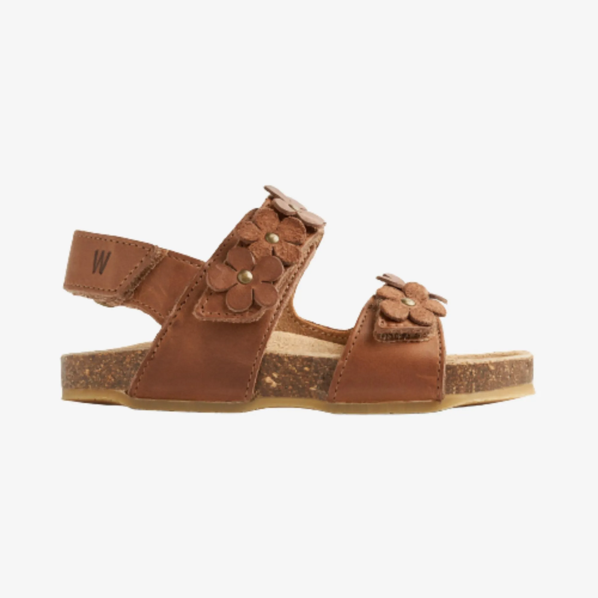 Clare Flower Sandal - cognac