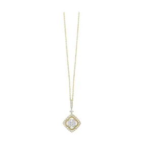 Cushion Shaped Diamond Clover Pendant Necklace, 0.50 cttw