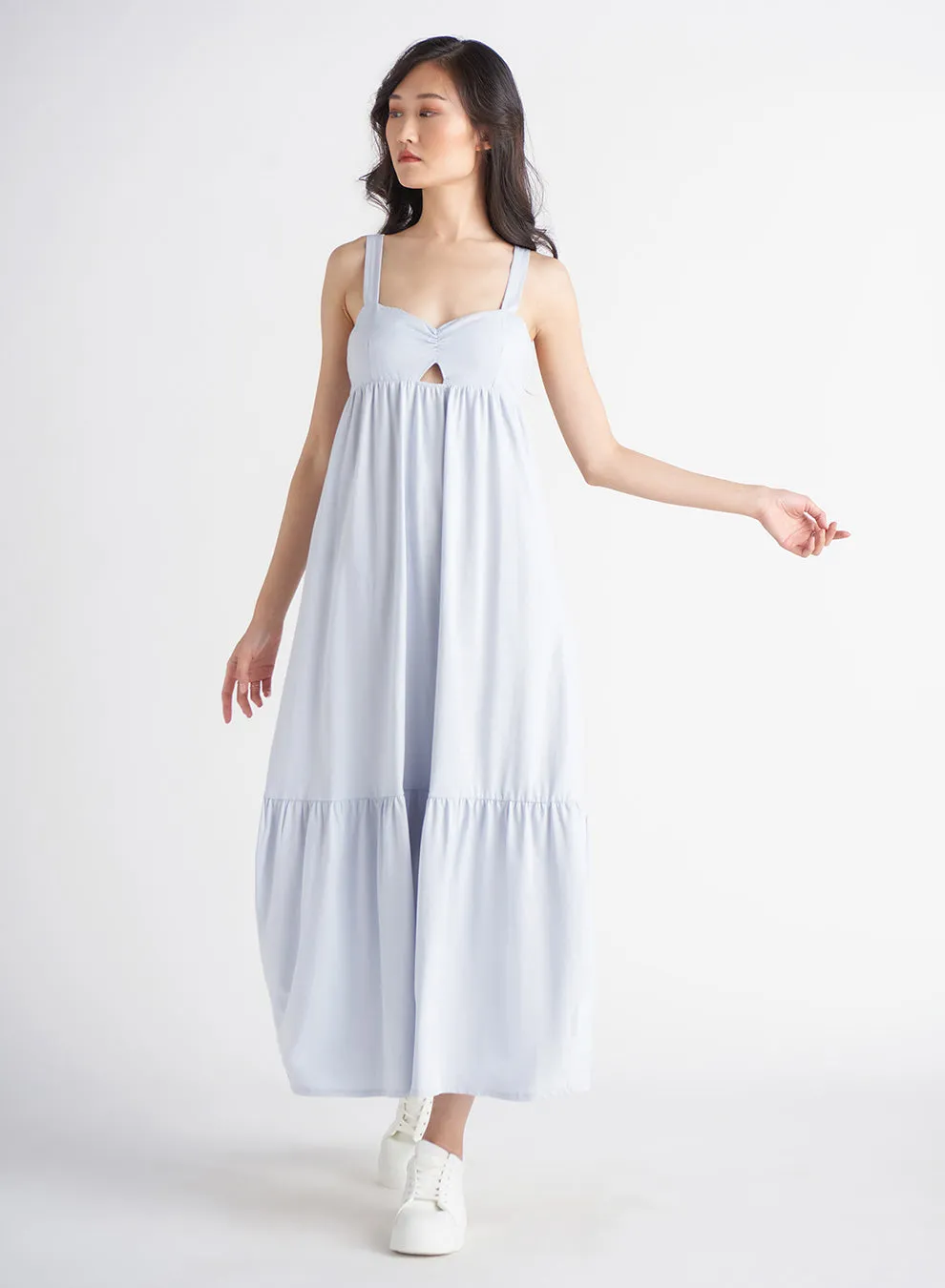 Cutout Ruched Maxi Dress