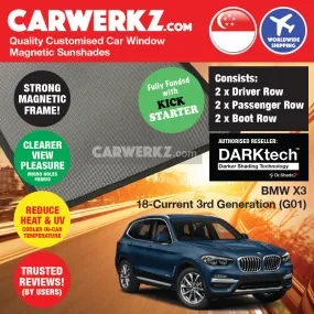 Dr Shadez DARKtech BMW X3 2018-Current 3rd Generation (G01) Germany SUV Customised Window Magnetic Sunshades