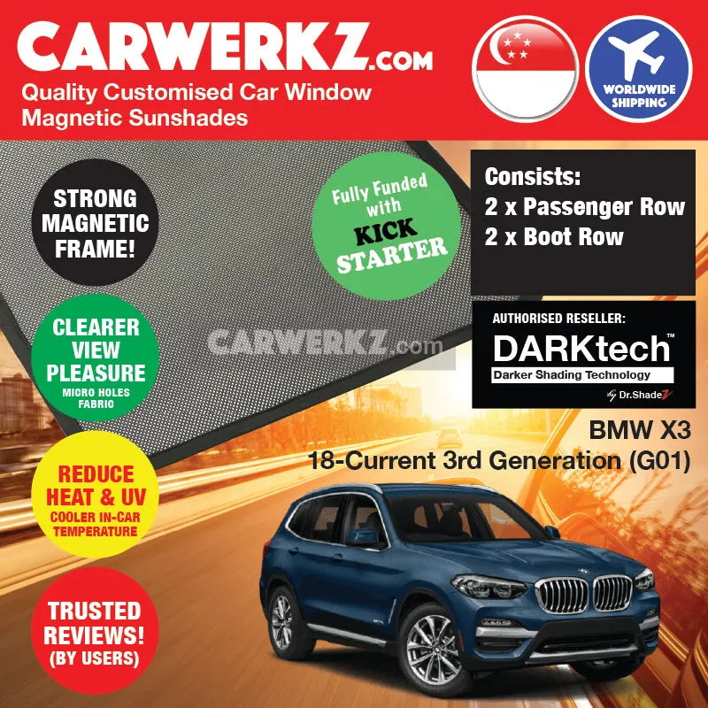 Dr Shadez DARKtech BMW X3 2018-Current 3rd Generation (G01) Germany SUV Customised Window Magnetic Sunshades