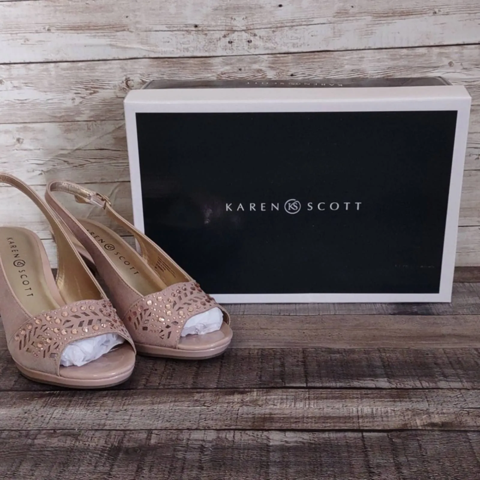 Karen Scott Brookee Slingback Pumps Heels Nude