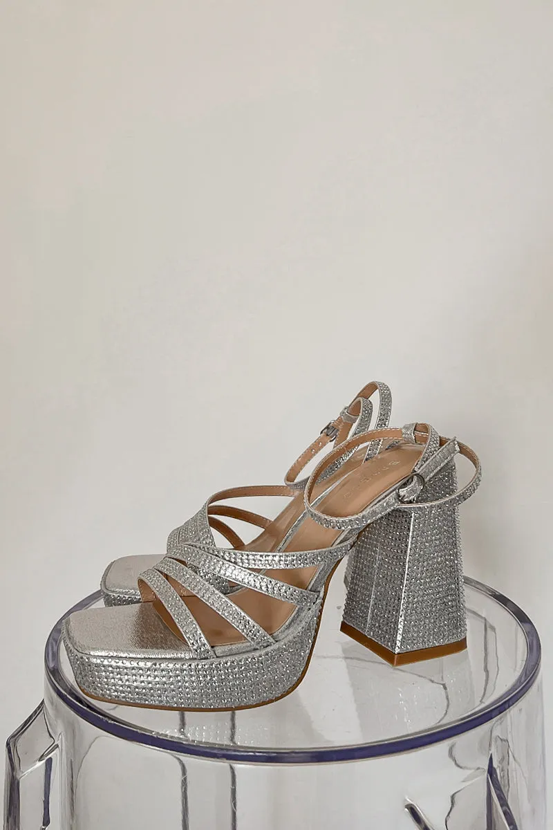 Luna Rhinestone Platform Heels