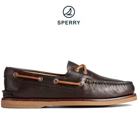 Men's Gold Cup™ Authentic Original™ 2-Eye Tumbled Leather Boat Shoe Brown (STS25502)