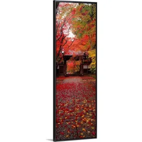 "(Komyoji Temple ) Kyoto Japan" Black Float Frame Canvas Art