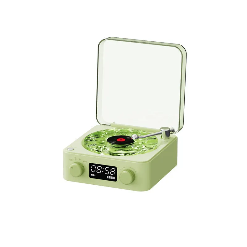 Retro Turntable Speaker with Aurora Lighting