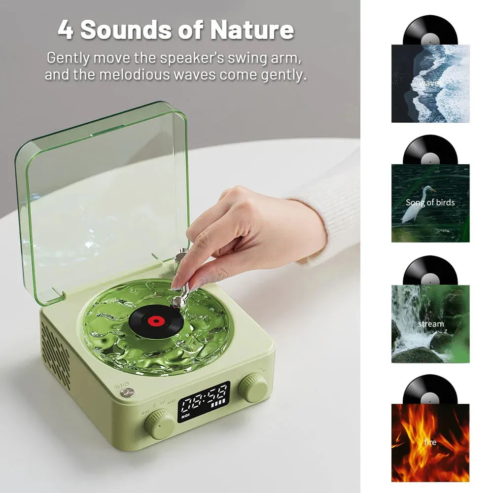 Retro Turntable Speaker with Aurora Lighting