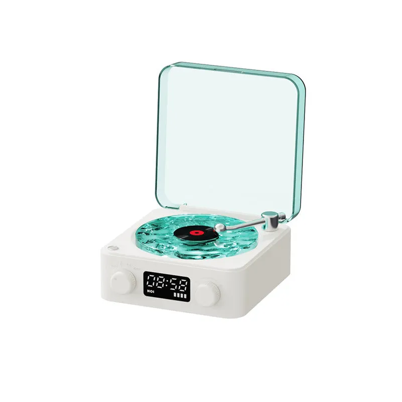 Retro Turntable Speaker with Aurora Lighting